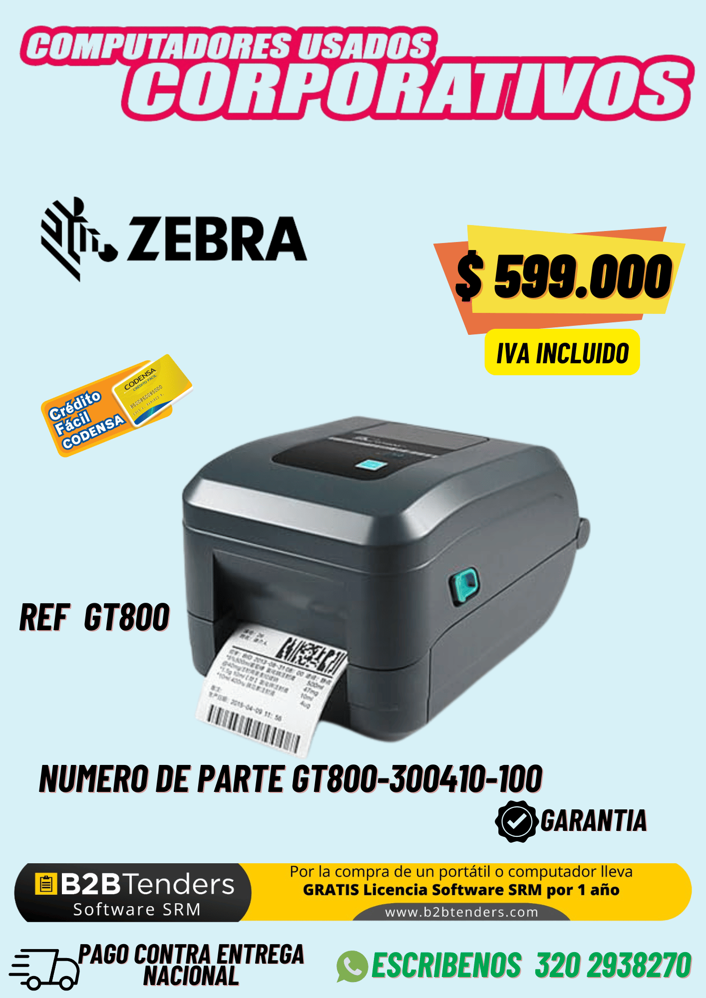 Impresora Zebra GT800